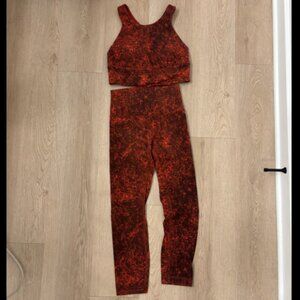 Lululemon Athletica Wunder Train Workout Set Top Sz 8 Leggins Sz 4 - Like New
